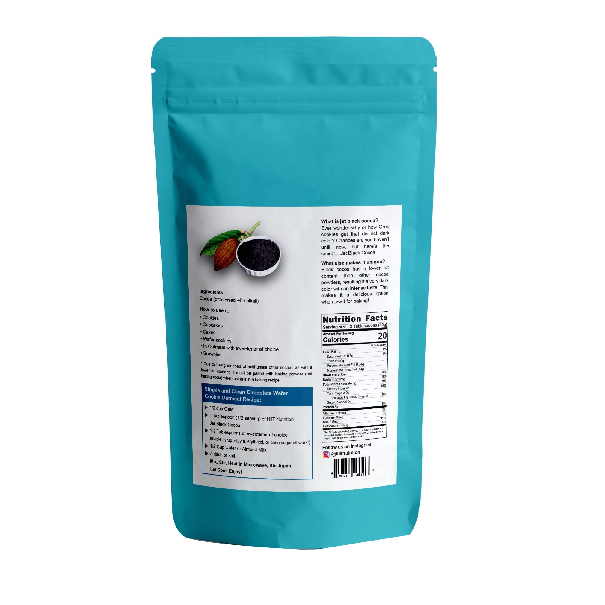 8oz Jet Black Cocoa bag – HiiT Nutrition